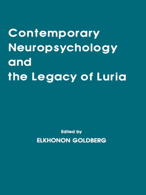 cover image of Contemporary Neuropsychology and the Legacy of Luria